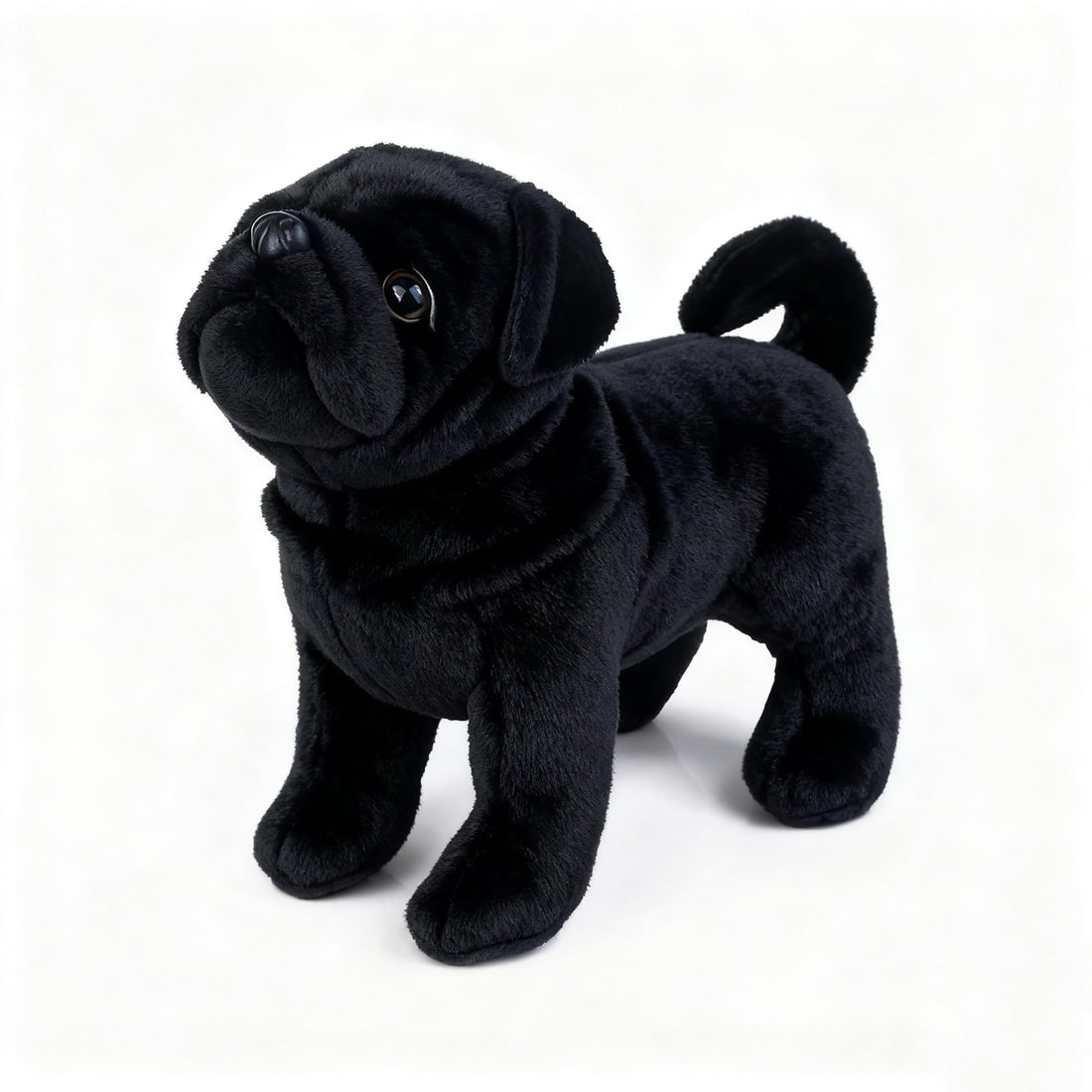 12-Inch Lifelike Pug Plush Toy for Gifting & Home Display