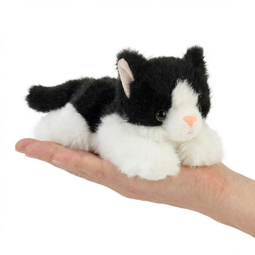8-Inch Weighted Black Cat Plush Toy for Kids & Desk Display
