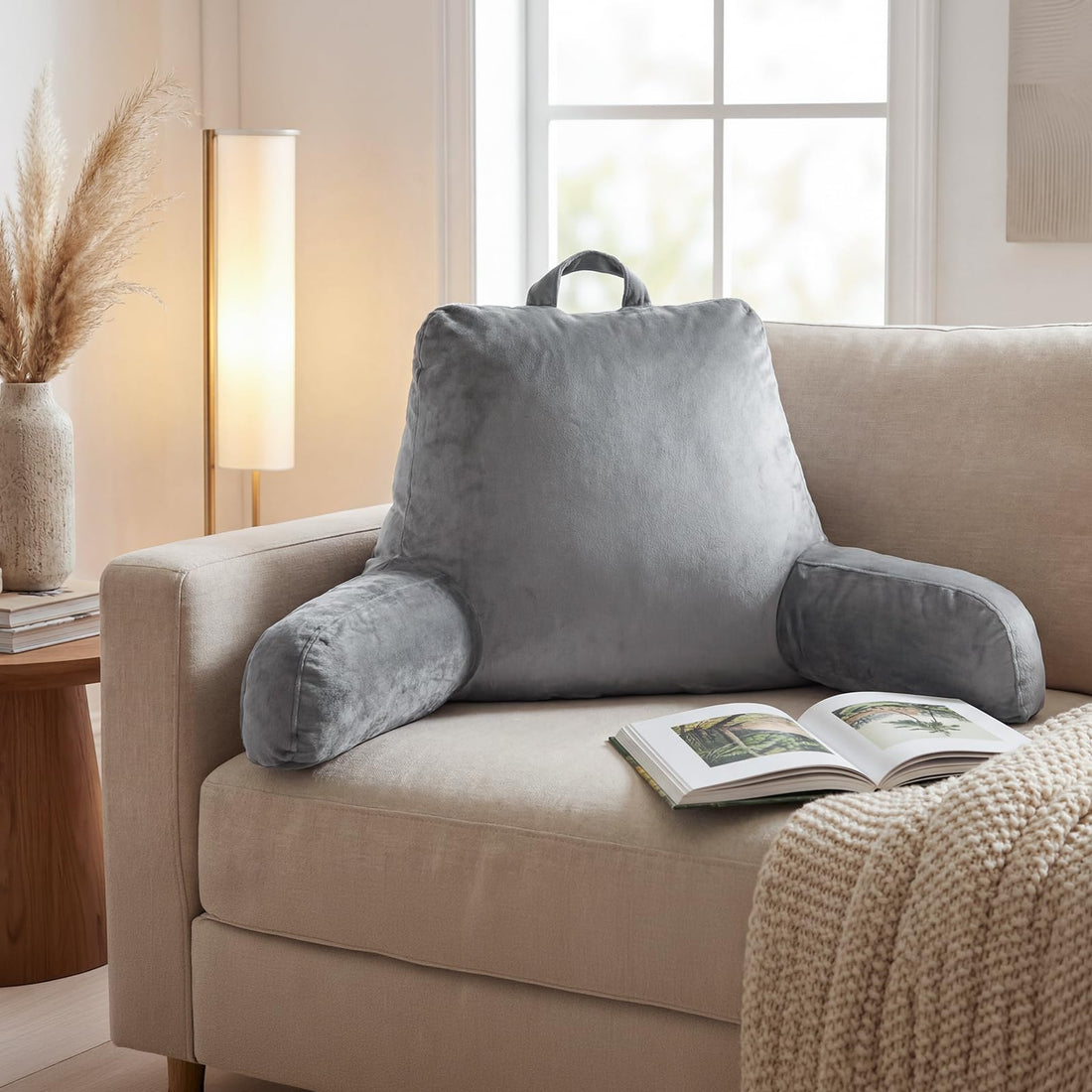Ergonomic Reading Pillow with Arm Support for Bed & Couch