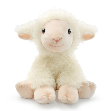8.5-Inch Seated Lamb Plush Toy for Kids Adults & Nursery Decor