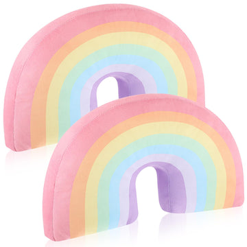 13.8-Inch Arch-Shaped Rainbow Plush Cushion for Bed & Chair Decor
