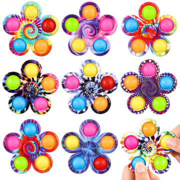 9-Pack Pop Fidget Spinners with Silicone Bubbles for Classroom Rewards