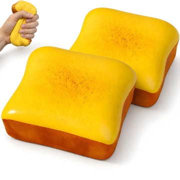 2-Pack Slow-Rising Toast Squishy with Buttery Scent for Desk & Gifting