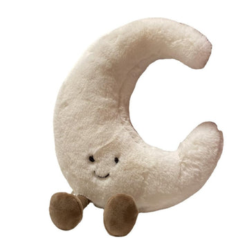 Soft Moon-Shaped Plush Toy for Bedside & Sofa Decor