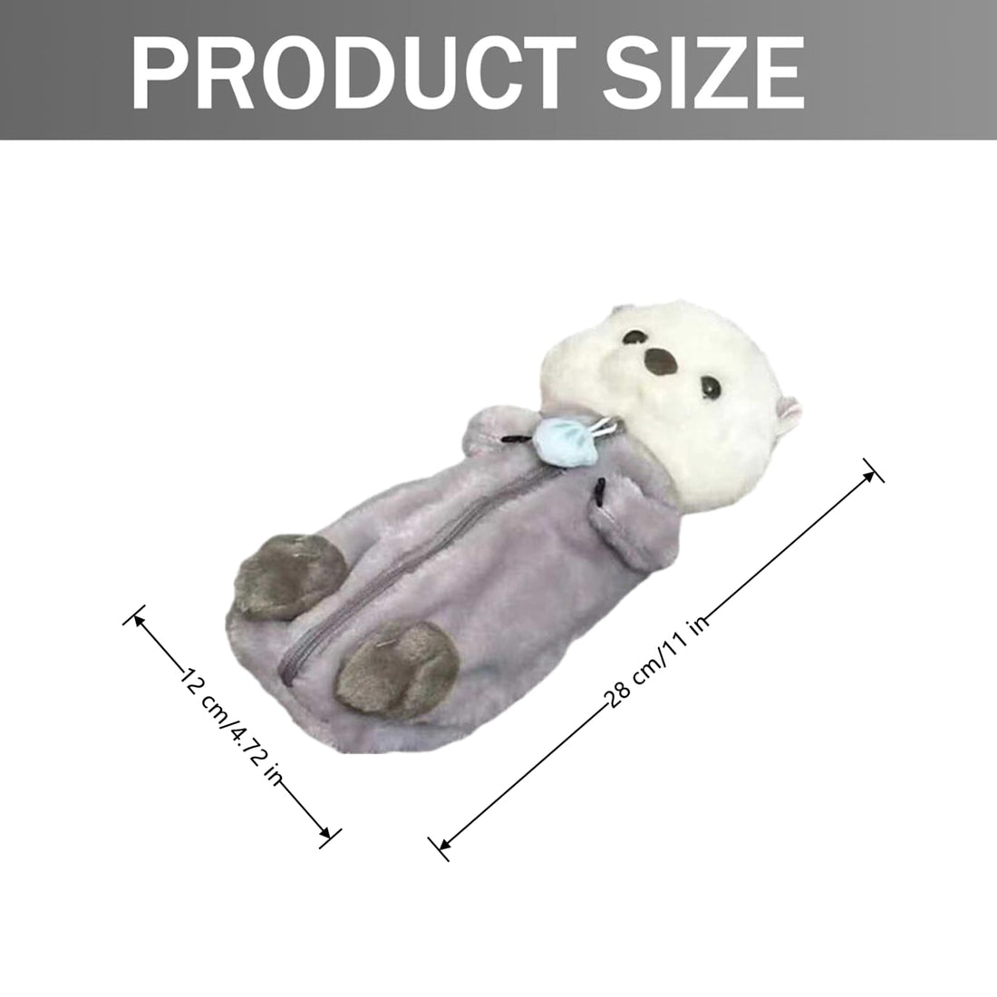 Plush Otter Pencil Case for Pens, Erasers & Sharpeners