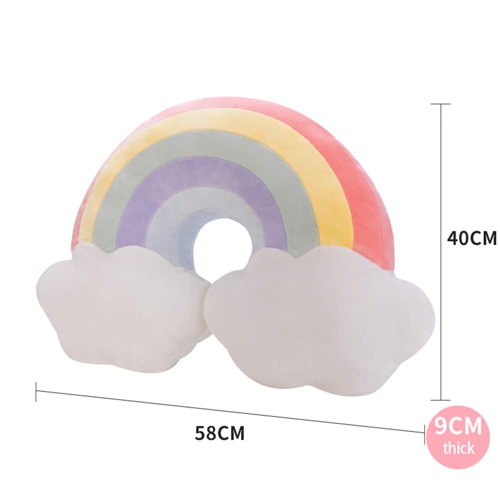 Candy-Colored Cloud Rainbow Plush Cushion for Home Decor