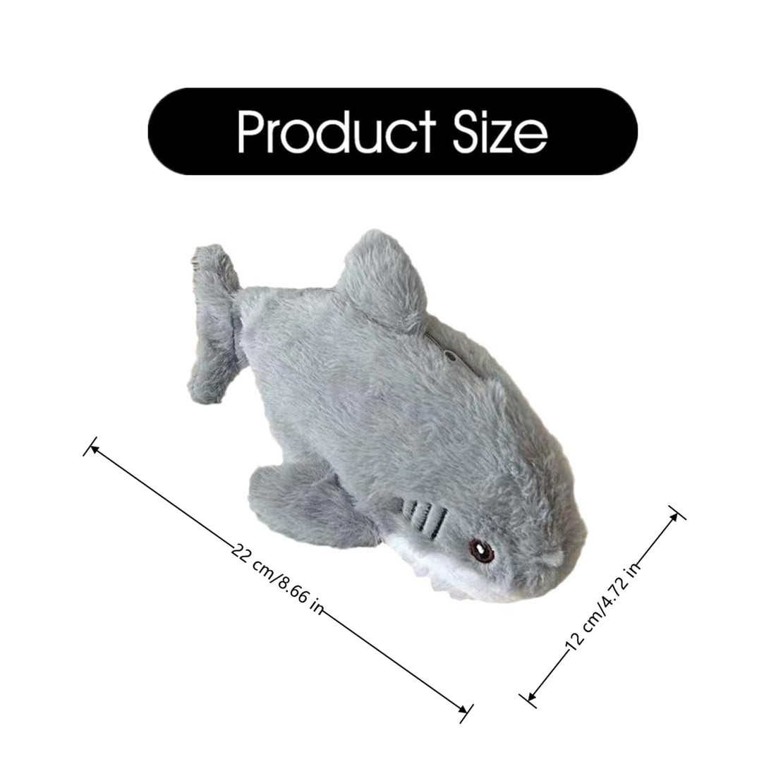 Shark Plush Pencil Pouch – Large-Capacity Stationery Storage Bag
