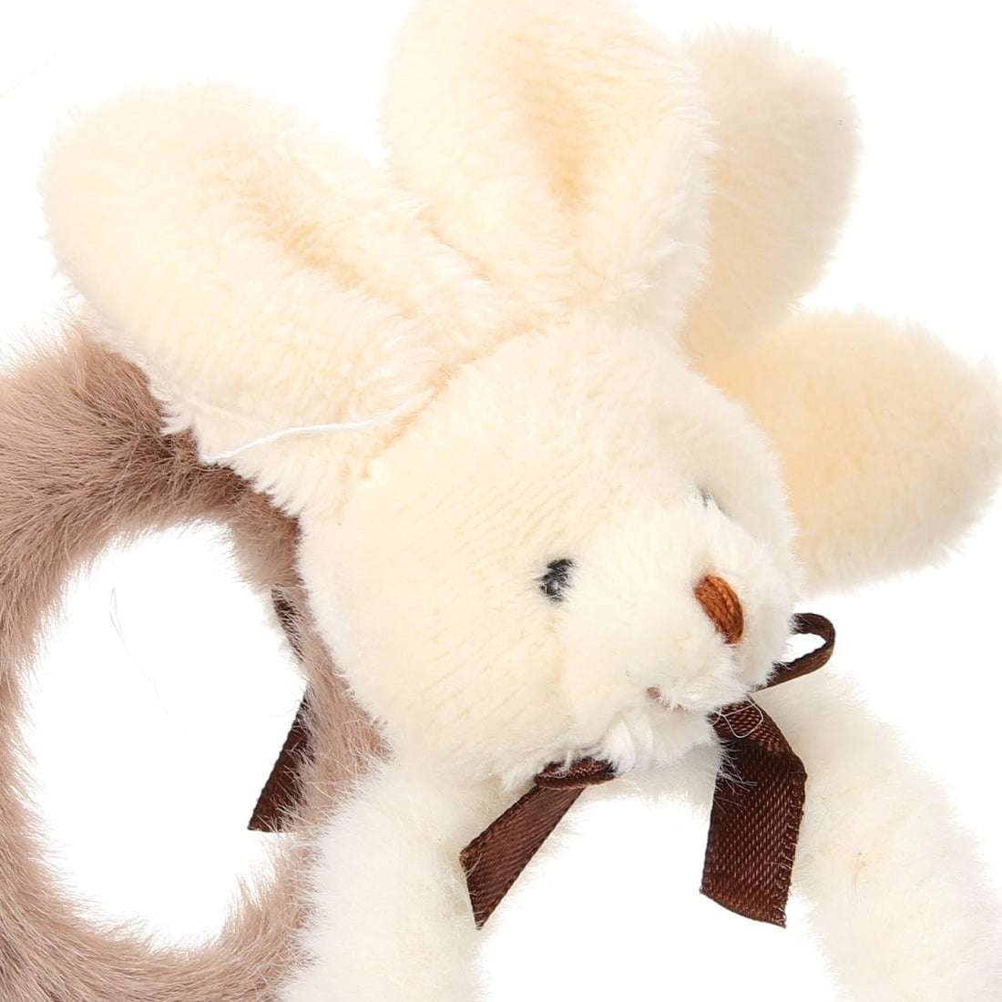 4-Pack Plush Bunny Hair Ties in Assorted Colors for Girls & Women