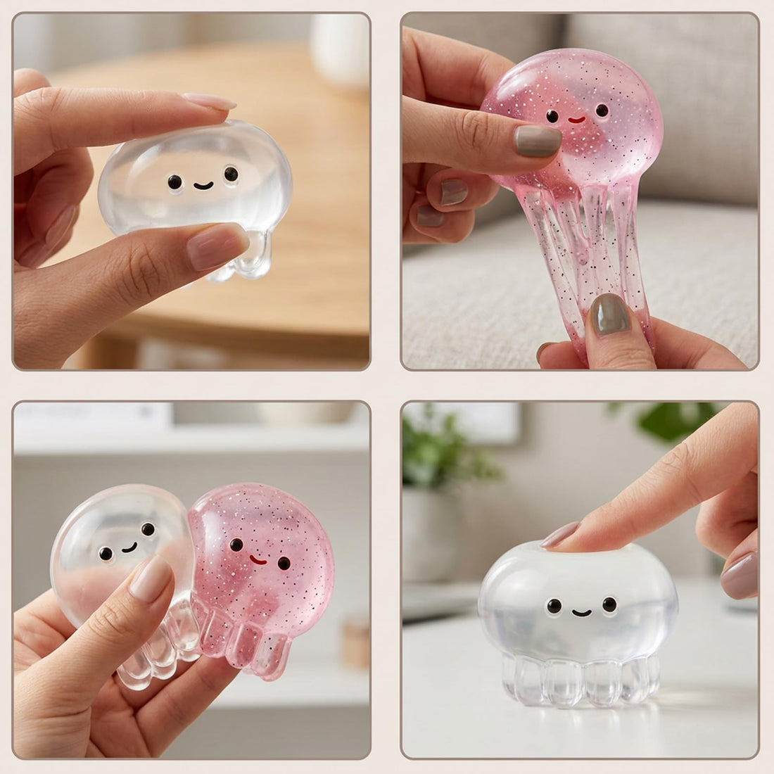 2-Pack Jellyfish Slow-Rebound Squishy for Stress Relief & Sensory Play