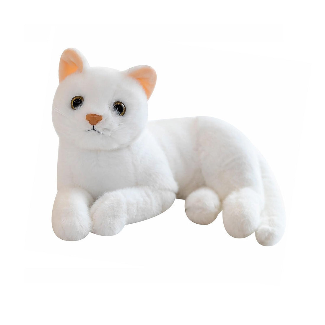 12-Inch Realistic Gray Cat Plush Toy for Play & Home Decor