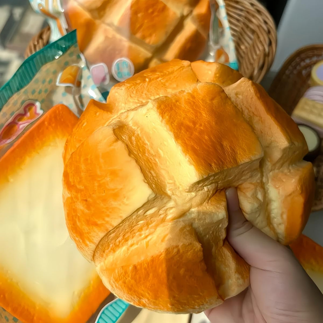 7-Inch Jumbo Cheese Bun Slow-Rising Squishy for Stress Relief & Decor